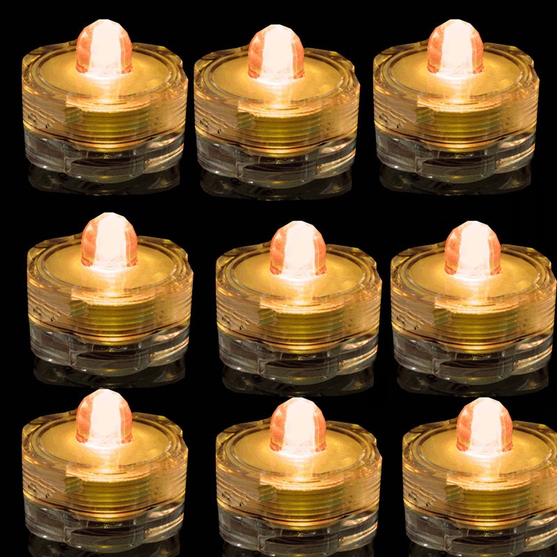 JYtrend Bright LED Floral Tea Light Submersible Lights for Party Wedding (Amber, 20 Pack) - Image 5
